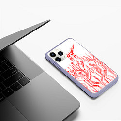 Чехол iPhone 11 Pro матовый Киберпанк-red, цвет: 3D-светло-сиреневый — фото 2