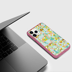 Чехол iPhone 11 Pro матовый Rope pattern, цвет: 3D-малиновый — фото 2