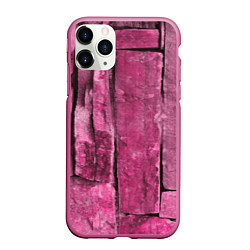 Чехол iPhone 11 Pro матовый Violet stones, цвет: 3D-малиновый