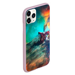 Чехол iPhone 11 Pro матовый Аморфный цветастый космос, цвет: 3D-розовый — фото 2