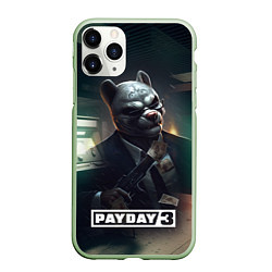 Чехол iPhone 11 Pro матовый Payday 2 dog mask, цвет: 3D-салатовый