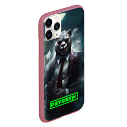 Чехол iPhone 11 Pro матовый Payday 3 crazy bear, цвет: 3D-малиновый — фото 2