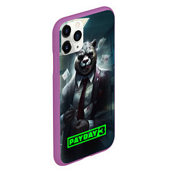 Чехол iPhone 11 Pro матовый Payday 3 crazy bear, цвет: 3D-фиолетовый — фото 2