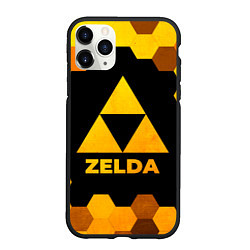 Чехол iPhone 11 Pro матовый Zelda - gold gradient, цвет: 3D-черный