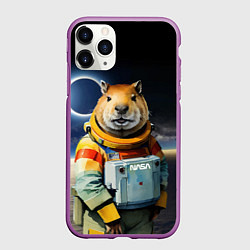 Чехол iPhone 11 Pro матовый Capy astronaut - Nasa - neural network, цвет: 3D-фиолетовый