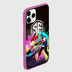 Чехол iPhone 11 Pro матовый Street Fighter game, цвет: 3D-фиолетовый — фото 2