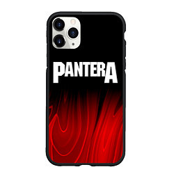 Чехол iPhone 11 Pro матовый Pantera red plasma, цвет: 3D-черный