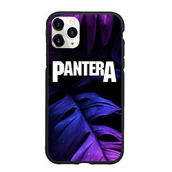 Чехол iPhone 11 Pro матовый Pantera neon monstera, цвет: 3D-черный