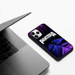 Чехол iPhone 11 Pro матовый Pantera neon monstera, цвет: 3D-черный — фото 2