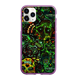 Чехол iPhone 11 Pro матовый Мексиканские призраки, цвет: 3D-фиолетовый