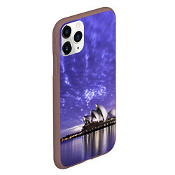 Чехол iPhone 11 Pro матовый Сидней в фиолетовом в закате, цвет: 3D-коричневый — фото 2
