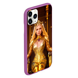 Чехол iPhone 11 Pro матовый Девушка королева на троне, цвет: 3D-фиолетовый — фото 2