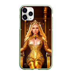Чехол iPhone 11 Pro матовый Девушка королева на троне