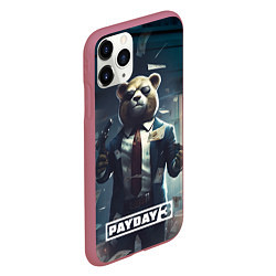 Чехол iPhone 11 Pro матовый Payday 3 bear, цвет: 3D-малиновый — фото 2