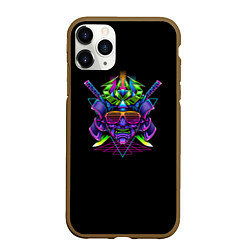 Чехол iPhone 11 Pro матовый Vaporwave CyberSamurai