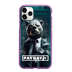 Чехол iPhone 11 Pro матовый Payday 3 bear, цвет: 3D-фиолетовый