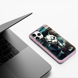 Чехол iPhone 11 Pro матовый Payday cat, цвет: 3D-розовый — фото 2