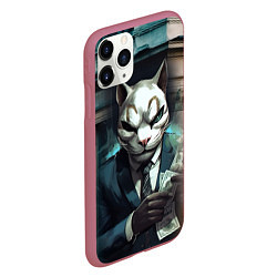 Чехол iPhone 11 Pro матовый Payday cat, цвет: 3D-малиновый — фото 2