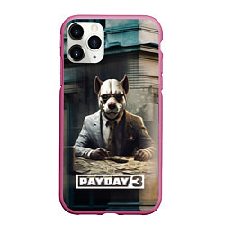 Чехол iPhone 11 Pro матовый Payday 3 dog, цвет: 3D-малиновый