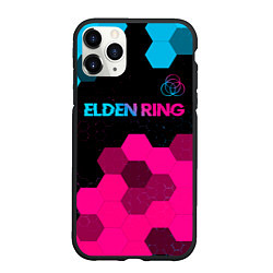 Чехол iPhone 11 Pro матовый Elden Ring - neon gradient: символ сверху