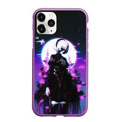 Чехол iPhone 11 Pro матовый Nier automata 2b neon