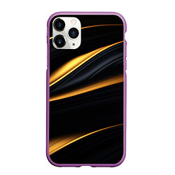 Чехол iPhone 11 Pro матовый Black gold texture