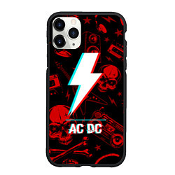 Чехол iPhone 11 Pro матовый AC DC rock glitch