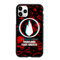 Чехол iPhone 11 Pro матовый Thousand Foot Krutch rock glitch, цвет: 3D-черный
