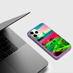 Чехол iPhone 11 Pro матовый Кислотный мир, цвет: 3D-фиолетовый — фото 2