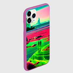 Чехол iPhone 11 Pro матовый Кислотный мир, цвет: 3D-фиолетовый — фото 2