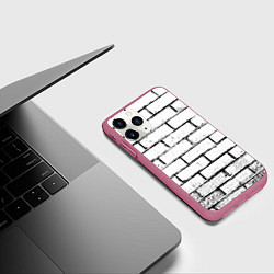 Чехол iPhone 11 Pro матовый White wall, цвет: 3D-малиновый — фото 2