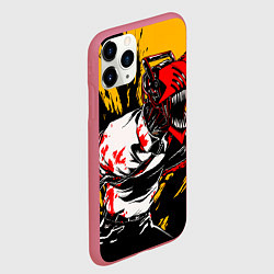 Чехол iPhone 11 Pro матовый Человек бензопила chainsaw man, цвет: 3D-малиновый — фото 2