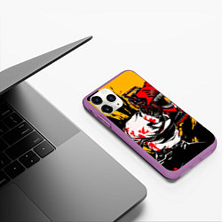 Чехол iPhone 11 Pro матовый Человек бензопила chainsaw man, цвет: 3D-фиолетовый — фото 2