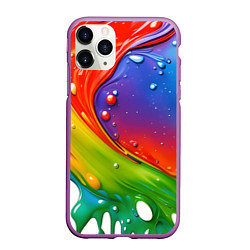 Чехол iPhone 11 Pro матовый Палитра цветов, цвет: 3D-фиолетовый