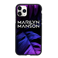 Чехол iPhone 11 Pro матовый Marilyn Manson neon monstera, цвет: 3D-черный