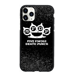 Чехол iPhone 11 Pro матовый Five Finger Death Punch с потертостями на темном ф