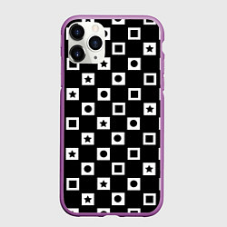 Чехол iPhone 11 Pro матовый Геометрические узоры, цвет: 3D-фиолетовый