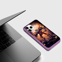 Чехол iPhone 11 Pro матовый Трансформеры: Бамблби, цвет: 3D-фиолетовый — фото 2