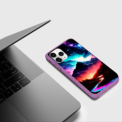 Чехол iPhone 11 Pro матовый Волшебный пейзаж, цвет: 3D-фиолетовый — фото 2