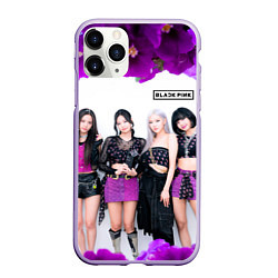 Чехол iPhone 11 Pro матовый Blackpink flowers, цвет: 3D-светло-сиреневый