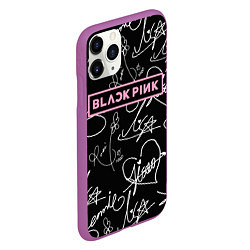 Чехол iPhone 11 Pro матовый Blackpink - автографы, цвет: 3D-фиолетовый — фото 2