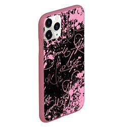 Чехол iPhone 11 Pro матовый Блэкпинк - автографы, цвет: 3D-малиновый — фото 2