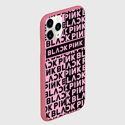 Чехол iPhone 11 Pro матовый Blackpink - pink text, цвет: 3D-малиновый — фото 2