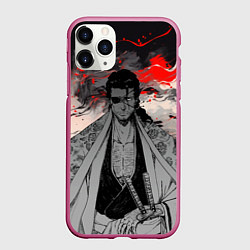 Чехол iPhone 11 Pro матовый Самурай Сюнсуй Кьёраку - Блич, цвет: 3D-малиновый
