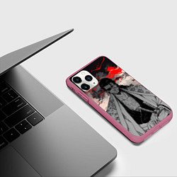 Чехол iPhone 11 Pro матовый Самурай Сюнсуй Кьёраку - Блич, цвет: 3D-малиновый — фото 2