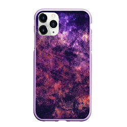 Чехол iPhone 11 Pro матовый Текстура - Purple galaxy, цвет: 3D-сиреневый