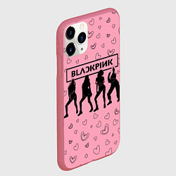 Чехол iPhone 11 Pro матовый Blackpink силуэт, цвет: 3D-малиновый — фото 2
