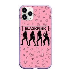 Чехол iPhone 11 Pro матовый Blackpink силуэт