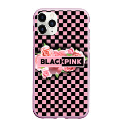 Чехол iPhone 11 Pro матовый Blackpink logo roses