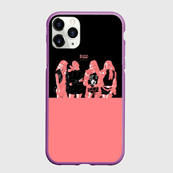 Чехол iPhone 11 Pro матовый BLACK PINK на черно-розовом